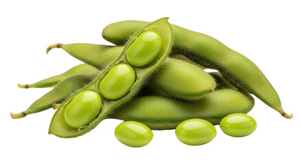 Isolated edamame pods