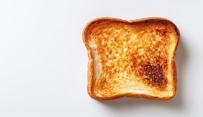 Single slice of golden-brown toasted bread