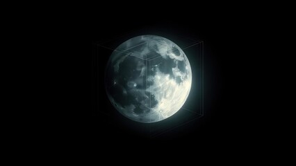 Obraz premium Moon within a transparent cube