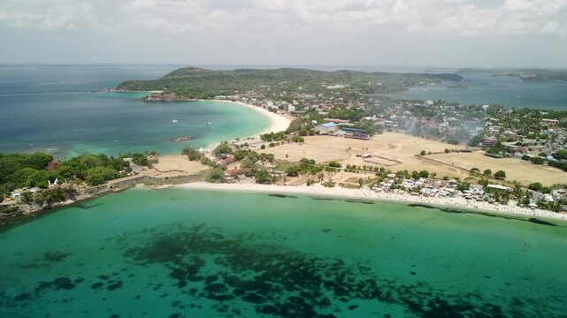 Aerial Approach to the Stunning Coastline of Trincomalee Sri Lanka