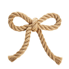 Decorative bow made from natural jute rope for rustic craft projects and creative gift wrapping