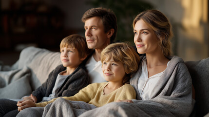 Family Movie Night in a Warm Setting