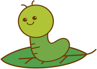 Cute Caterpillar Hand-drawn Illustration
