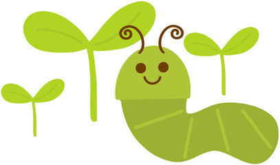 Cute Caterpillar Hand-drawn Illustration