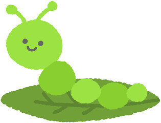 Naklejka premium Cute Caterpillar Hand-drawn Illustration