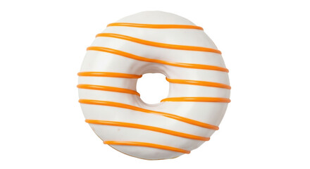 Isolated Donut With Orange Glaze