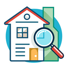 House inspection with magnifying glass and checklist