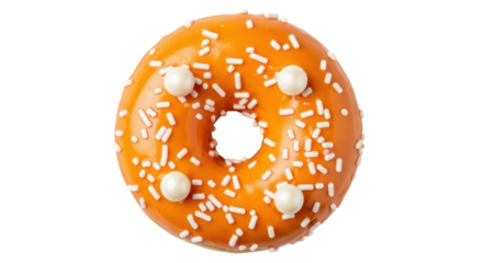 Isolated Orange Sprinkled Donut
