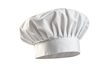 Classic white chef hat isolated on black background for culinary and kitchen uniform design concept
