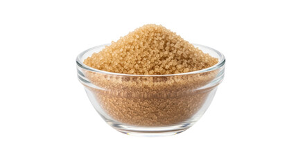 Isolated Brown Sugar in Glass Bowl