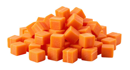 Isolated Diced Carrots