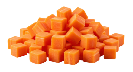 Isolated Diced Carrots