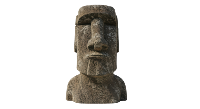 Isolated Easter Island moai statue