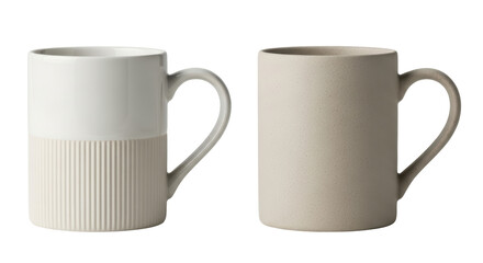 Isolated Two Ceramic Mugs