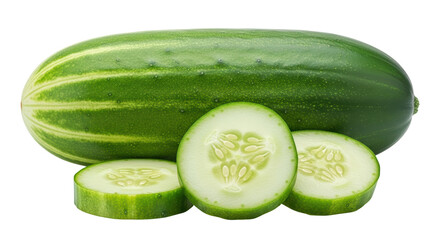 Isolated Ash Gourd Vegetable Whole and Sliced