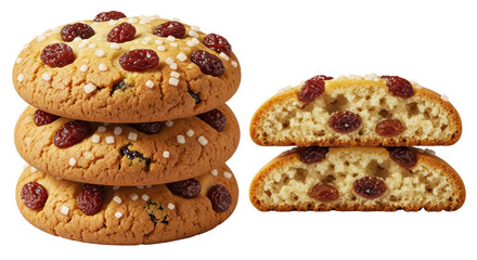 Isolated Cookies with Raisins