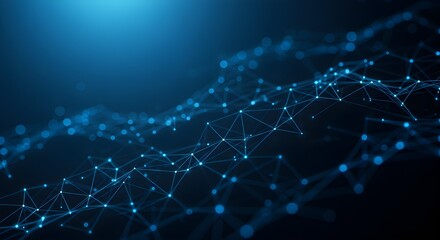 Fototapeta premium Futuristic Blue Network Mesh Background for Digital Connectivity