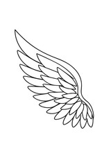 Obraz premium Minimalist single line drawing a bird wing feather outline