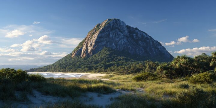Scenic View of Mount Coolum on the Sunshine Coast, Australia