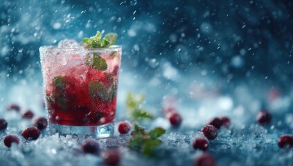 Sparkling Cranberry Mint Cocktail