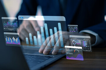 Businessman applies AI in economics to enhance resource management and improve operational efficiency.