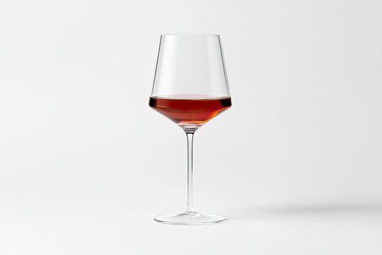 Clear wine glass with red wine