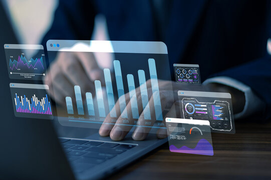 Businessman applies AI in economics to enhance resource management and improve operational efficiency.