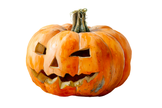 Halloween pumpkin with a spooky expression
