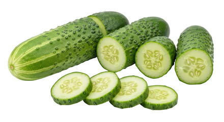 Isolated Cut Cucumbers