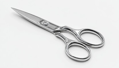 Obraz premium Close-up of a pair of polished metal scissors