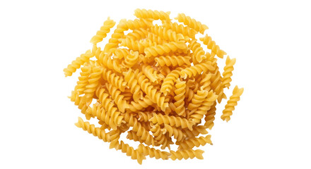 Isolated Pile of Rotini Pasta