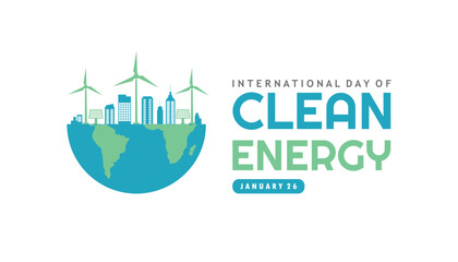 Obraz premium international day of clean energy flat concept vector design