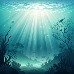 Obraz premium underwater scene with fishes and coral