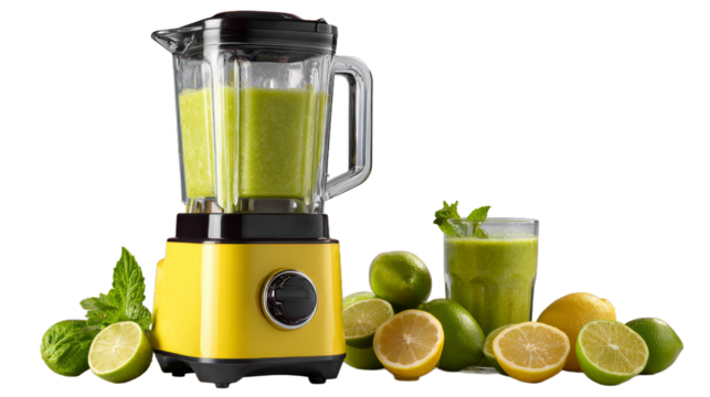 Blender juice machine on white background