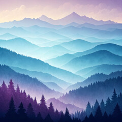 Obraz premium mountain landscape with fog