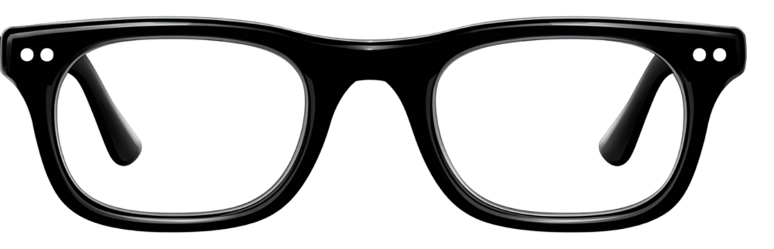 Black eyeglasses, bold frame