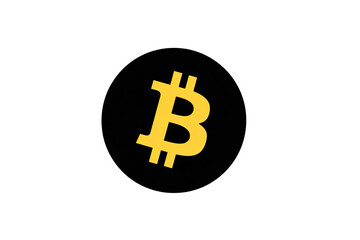 Obraz premium Gold Bitcoin symbol on black circle