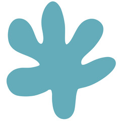 Elegant teal abstract flower shape provides a delicate artistic touch for modern design projects and natural themes.