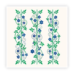 Vintage Floral Pattern with Elegant Vertical Stripes Background