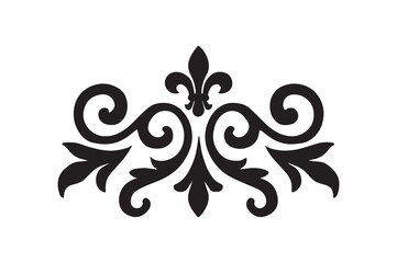 abstract floral element silhouette vector art illustration on white background