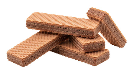 Isolated Waffle Biscuits Stacked