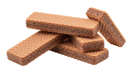 Isolated Waffle Biscuits Stacked