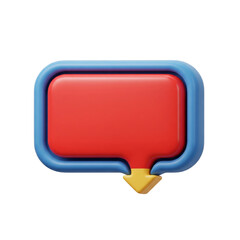 Naklejka premium Red speech bubble isolated on transparent background