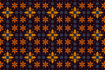 Abstract pattern with orange figures