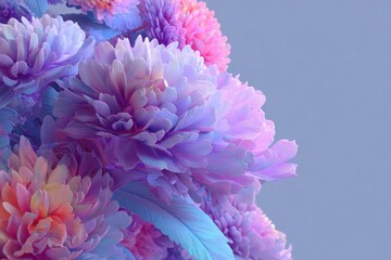 Obraz premium An artistic vision unfolds, showcasing delicate blossoms in pastel shades, where each petal seems to breathe with a soft, ethereal beauty, celebrating the enchantment of nature.