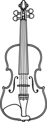 "Violin Line Art Illustration – Detailed Black and White Drawing for Music Education, Classical Art, and Instrument-Themed Design Projects"