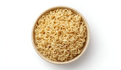 Uncooked instant noodles in a bowl