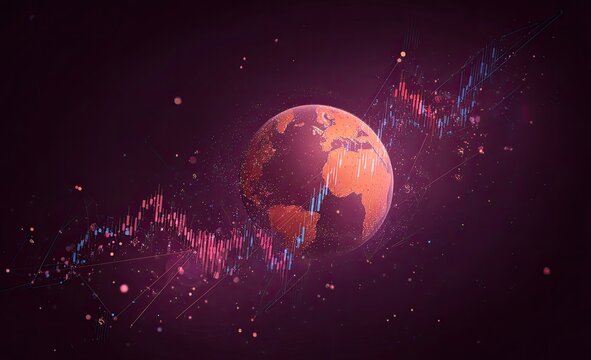 Earth enveloped in global market data - Powered by Adobe