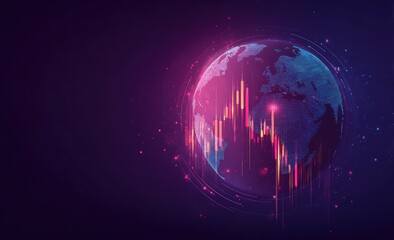 Global financial data visualized on a glowing Earth