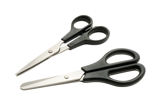 Handled scissors isolated on a transparent background